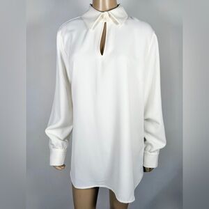 Soft Surroundings Women’s New Size Large Collared Keyhole Blouse